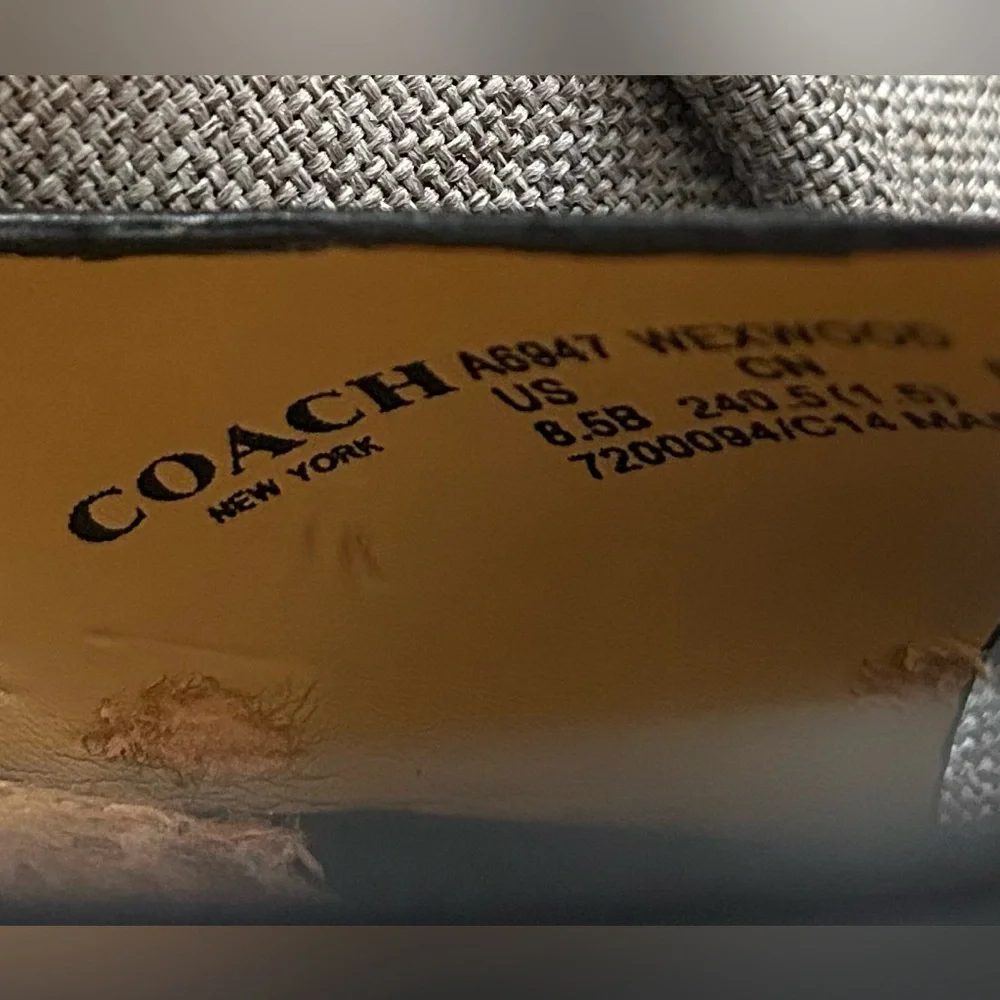 Coach Wexwood Semi Matte Calf Leather Peep Toe Heels in Original Box Size 8.5 - Picture 12 of 15